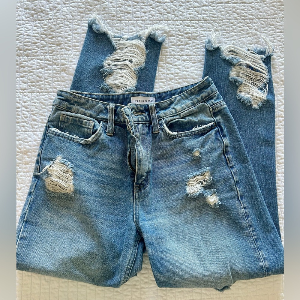 Flying Monkey Distressed Boyfriend Jeans size 26